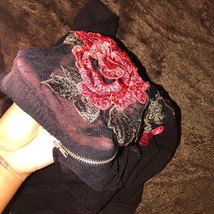 See-through sweater Black